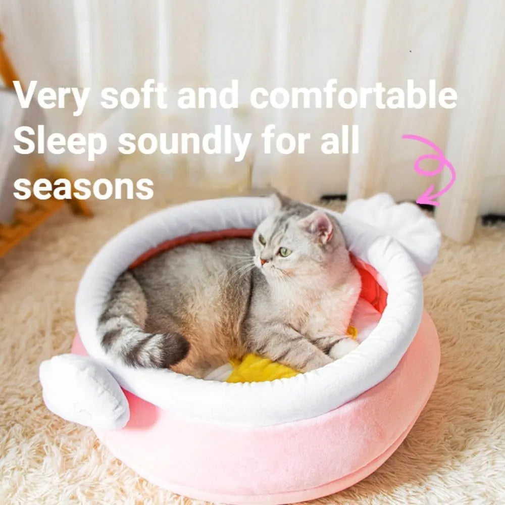 Magic honey pot shaped cat sofa bed with removable cushion in pink or yellow for small pets