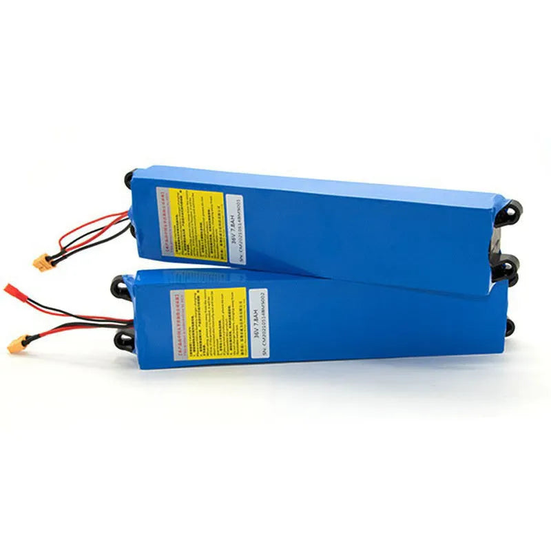 36V lithium-ion battery pack for electric scooters with 10.4Ah, 7.8Ah, and 6.6Ah capacity options.