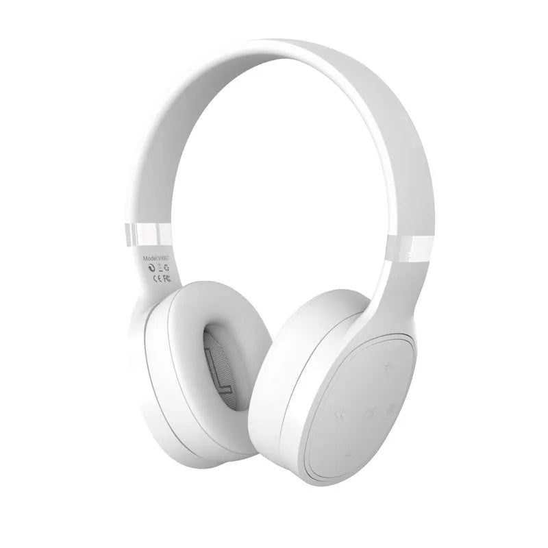 Folding wireless Bluetooth sports headphones in black, shown in open and closed positions
