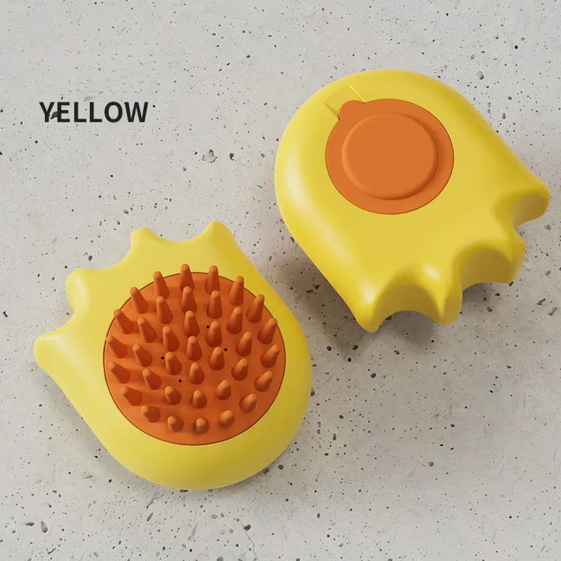 Pet bath brush massage comb with shampoo box in blue orange or yellow colours