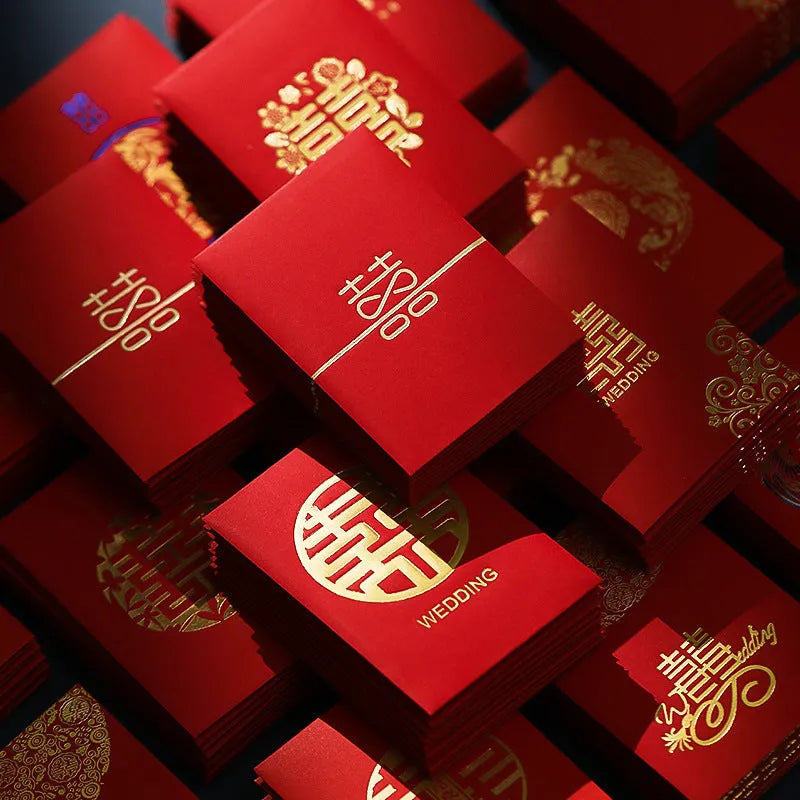 Mini wedding pick-up red packet in Chinese style with paper construction, multiple colour options
