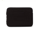 Black and white cotton cloth anti-seismic laptop bag in clutch style for hand-held use.