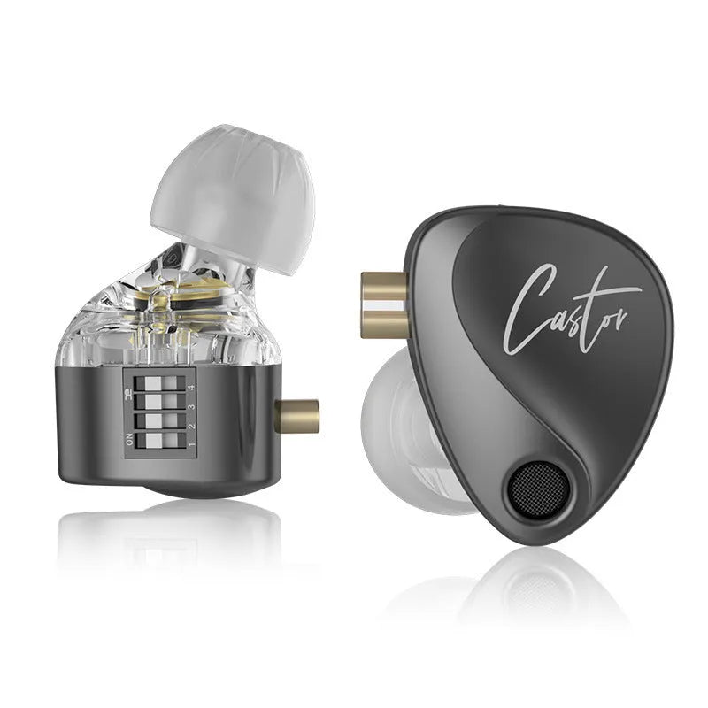 Adjustable double moving coil in-ear Hi-Fi earphones with OFC cable and 3.5mm plug