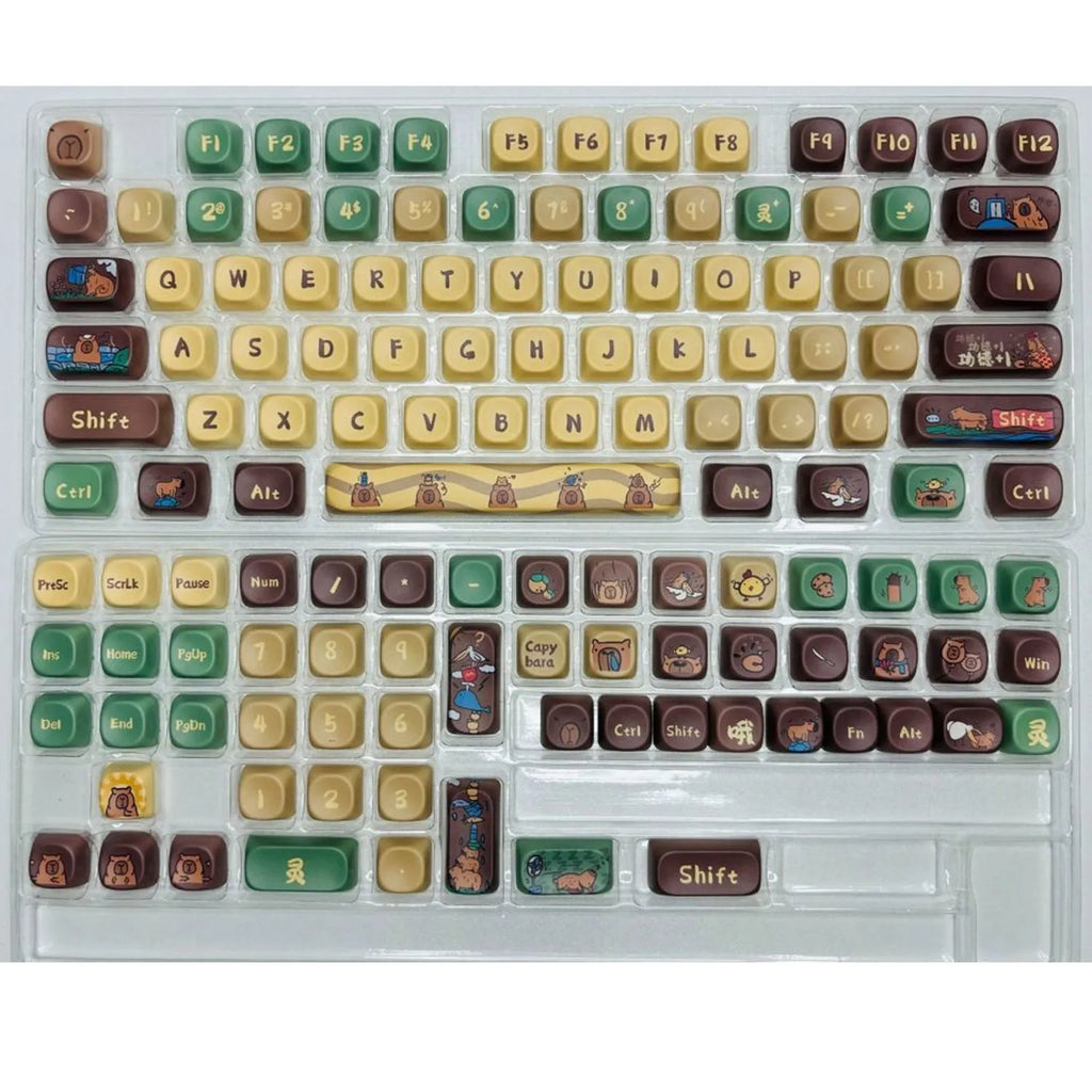 Capabala 130-piece ABS mechanical keyboard keycap set with double-shot legends, shown in packaging.