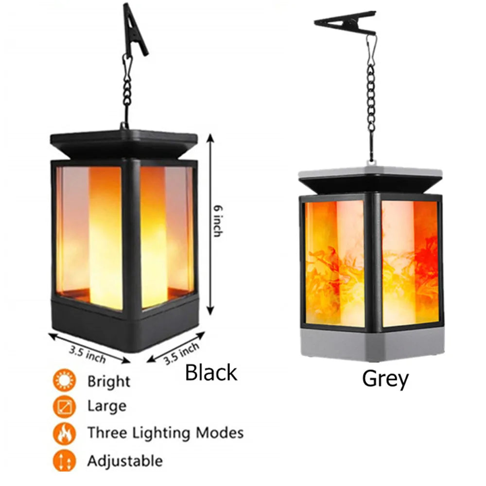 Antique flame design solar LED street lamp in black or grey for outdoor lighting without electrical wiring
