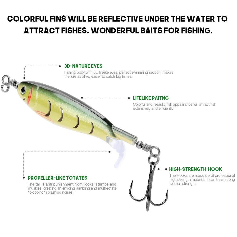 Hard plastic fishing lure measuring 7.5cm with bionic design for predator species