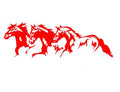 Steed horse vinyl car decal sticker showing galloping design, dimensions 25cm by 8cm.