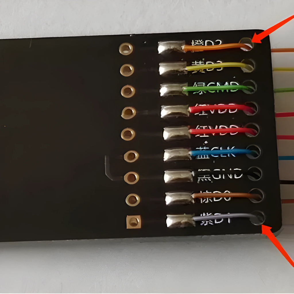 Automotive EMMC read/write tool for BMW Mercedes Audi Porsche audio host maintenance with SD card and PCB connectors