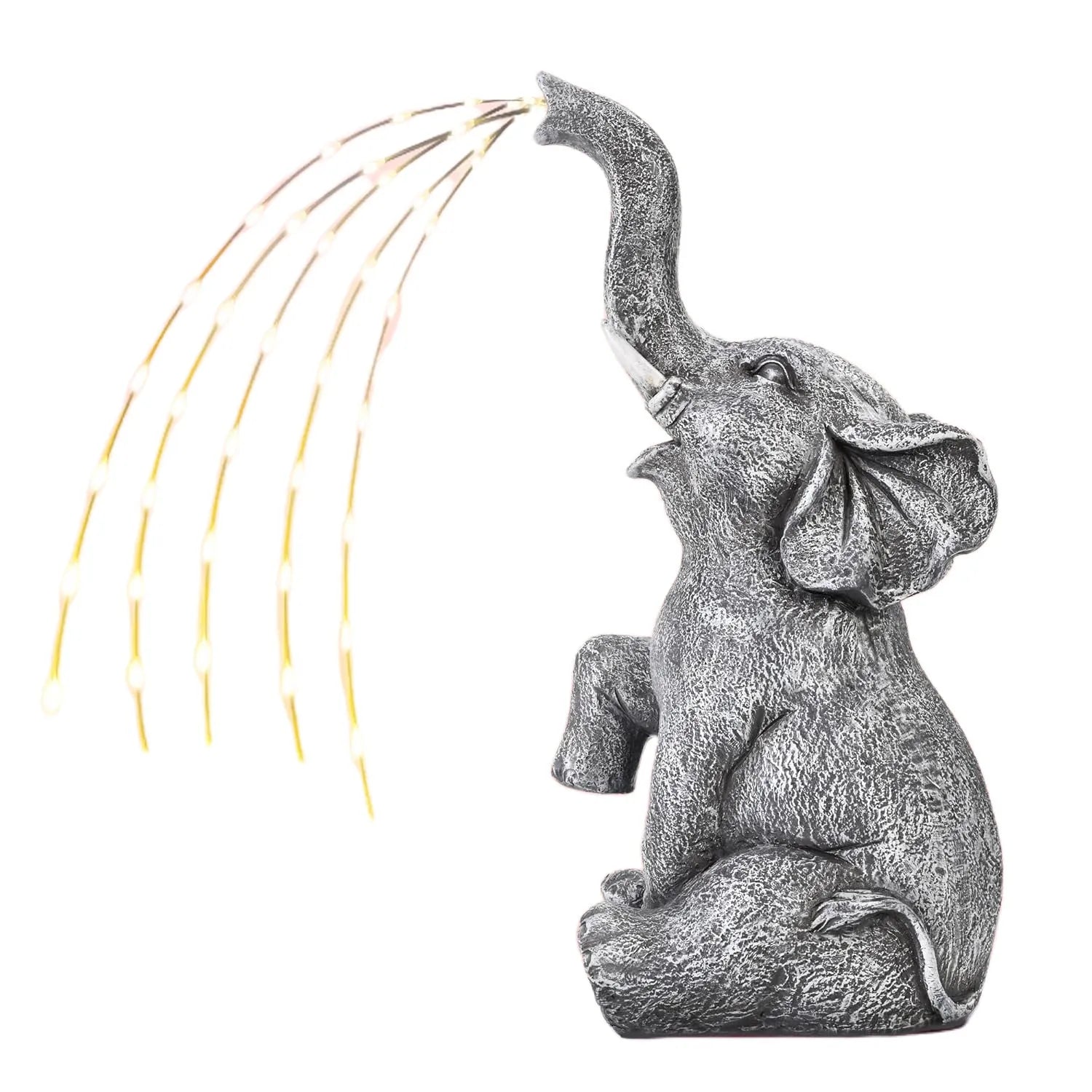 Resin elephant garden statue with LED lighting for outdoor decoration