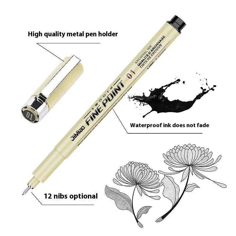 Needle drawing pen with syringe cartoon design, 133mm plastic body for art and writing