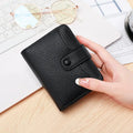 Women's lychee pattern organ short wallet in beige, pink, black, or red solid colour