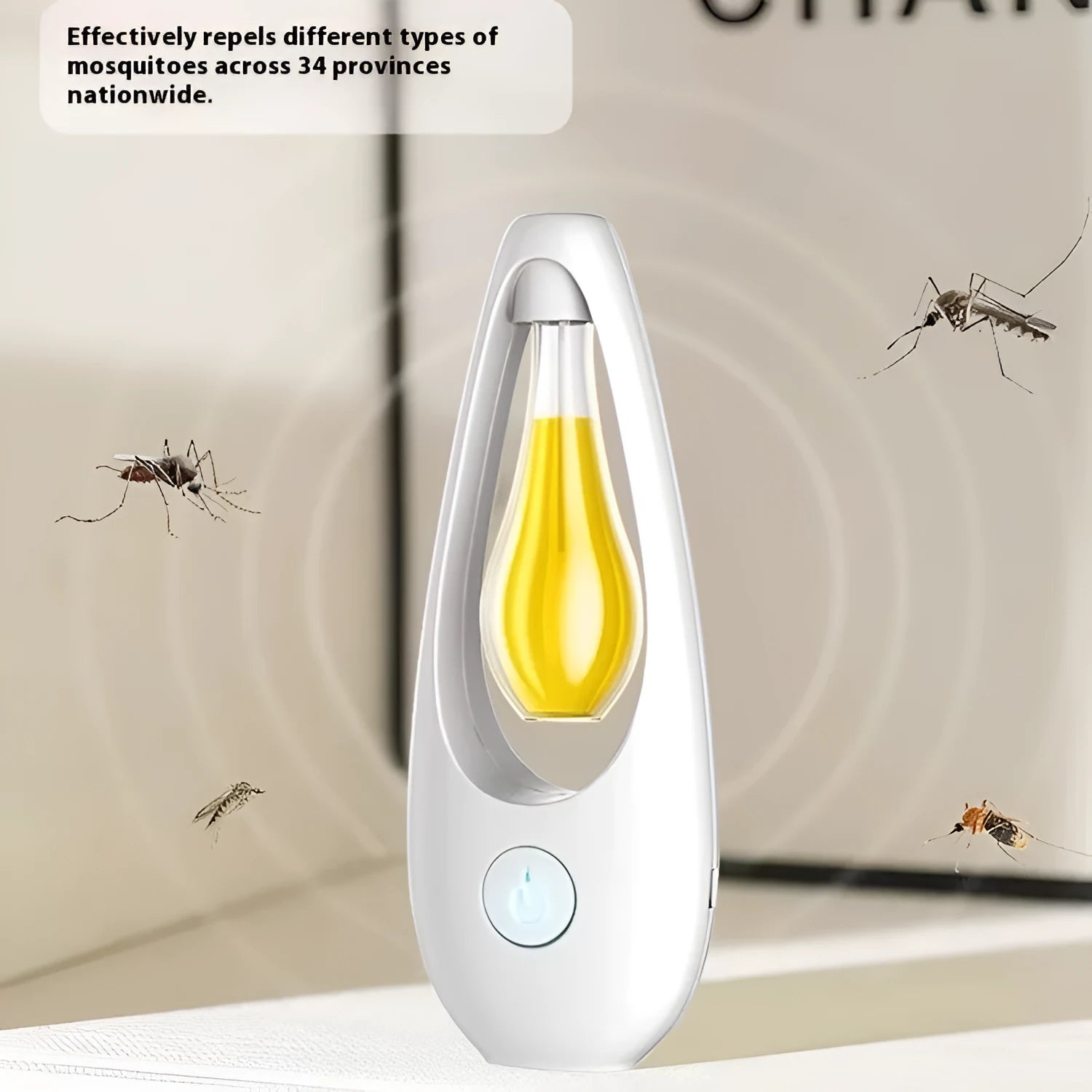 Blue Wind Chime style ultrasonic aroma diffuser and mosquito repellent device with LED light