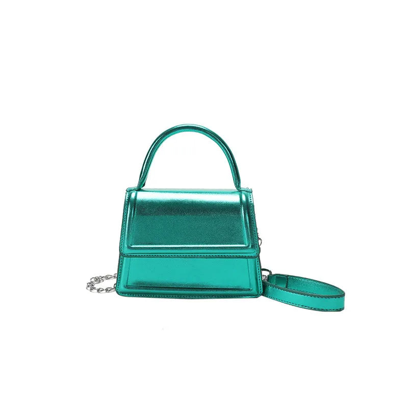 Women's retro PU leather crossbody bag in horizontal square shape with sewing line detailing