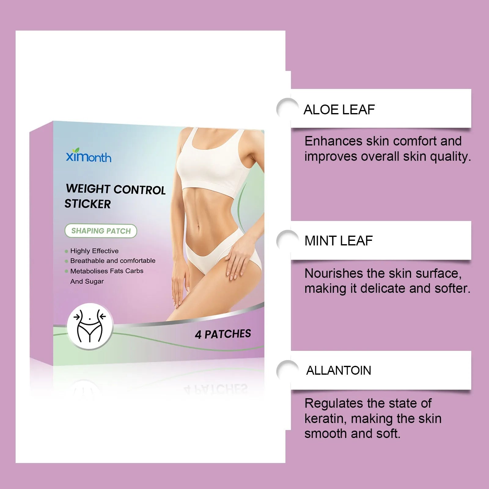 Body nursing adhesive bandage with aloe and mint leaf microneedle patch 4 pieces net content