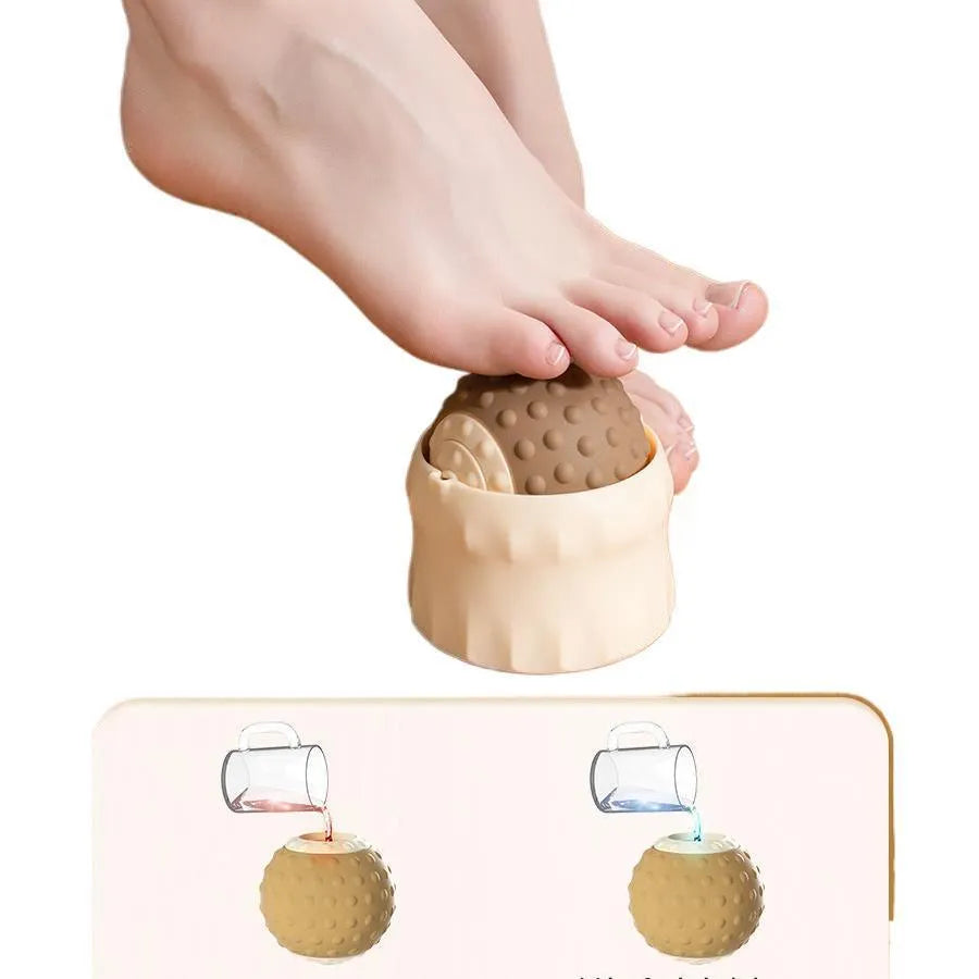Double ball massage ball set with cold and hot compress function in caramel mocha colour