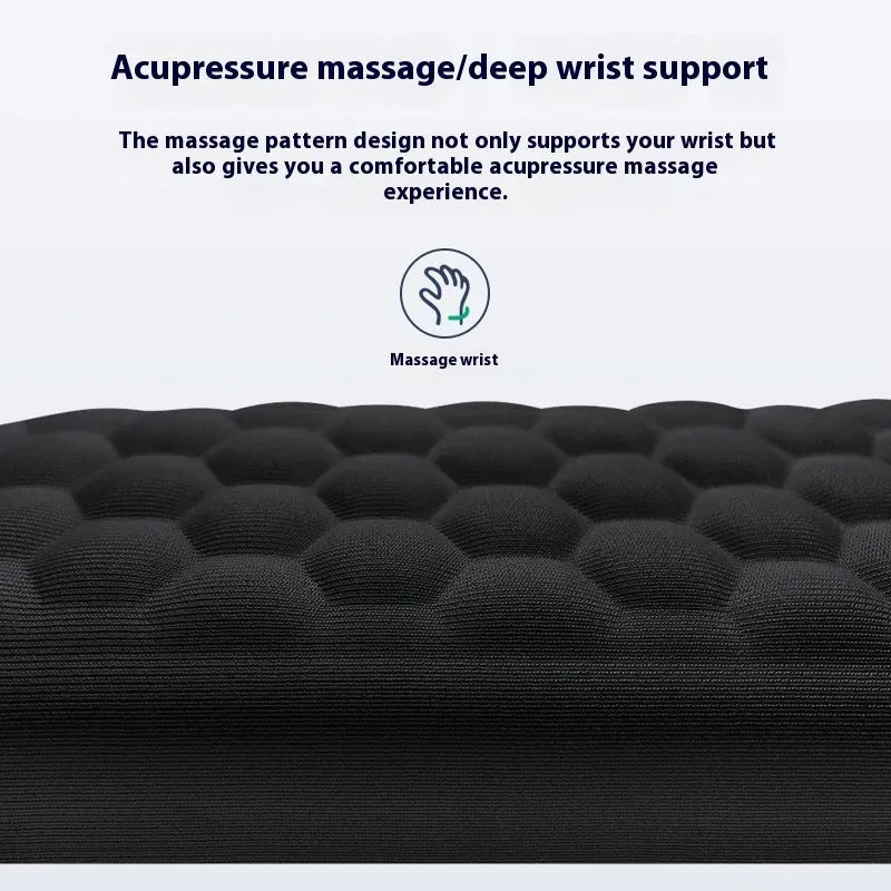 Memory foam mouse wrist pad with silicone anti-slip base in black cloth cover option