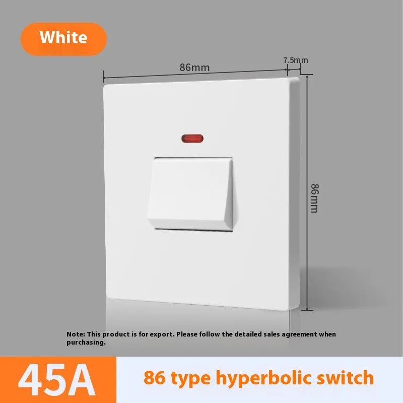 25A three-pole electrical switch with light panel indicator in curved rack design