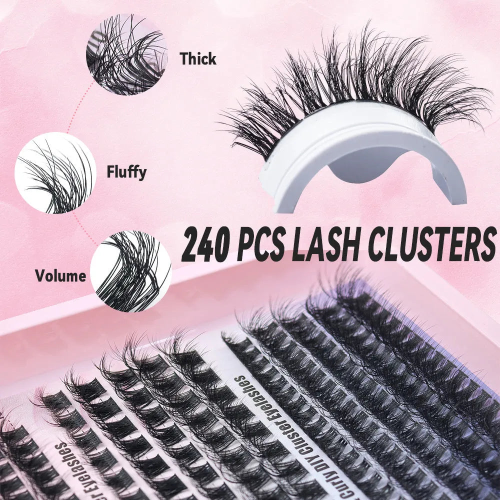 Creative messy false eyelash mixed set in storage box showing five different design styles