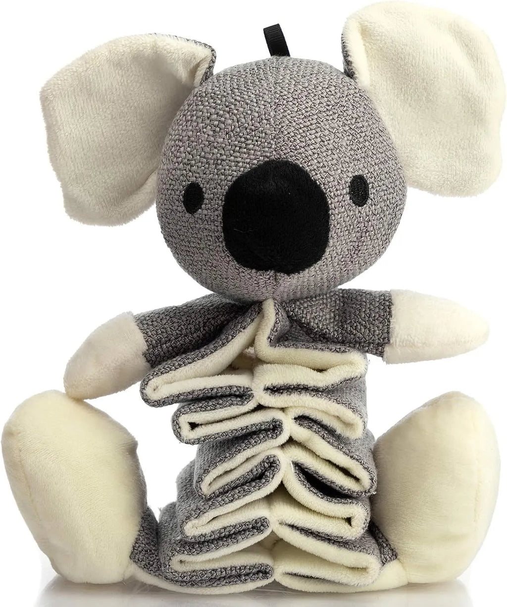 Hollypet gray koala dog toy measuring 30cm with crinkle paper inside
