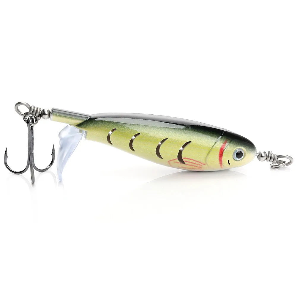 Hard plastic fishing lure measuring 7.5cm with bionic design for predator species
