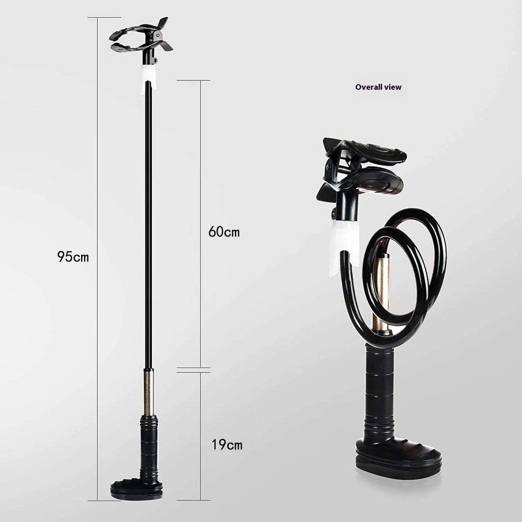 Black and white ventilator hose bracket made of aluminium alloy and ABS for universal household ventilation use