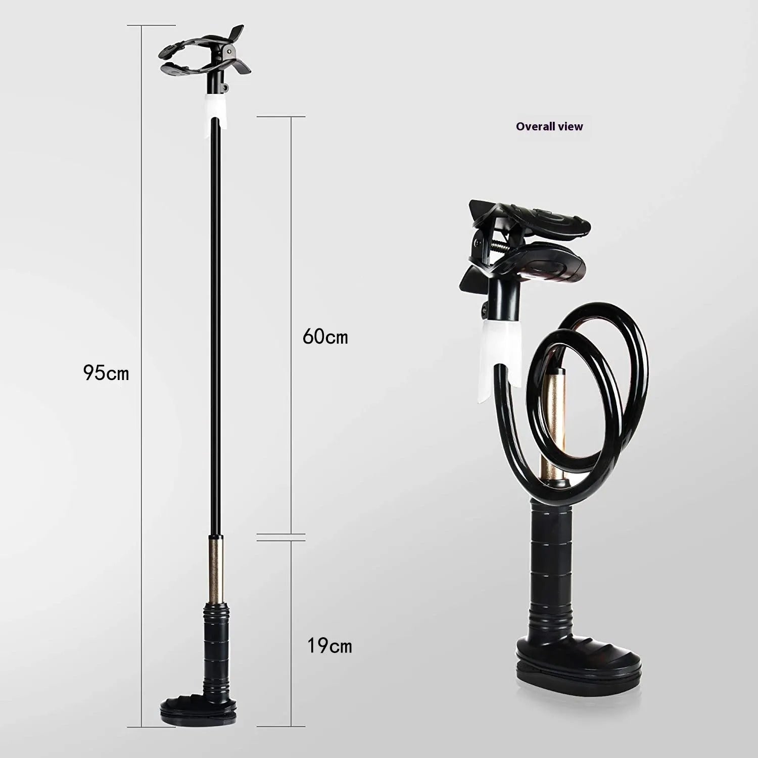 Black and white ventilator hose bracket made of aluminium alloy and ABS for universal household ventilation use