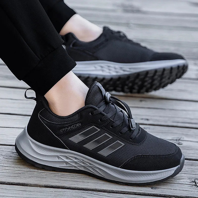 Men's and women's casual slip-on shoes in mesh fabric with elastic band, shown in various colours