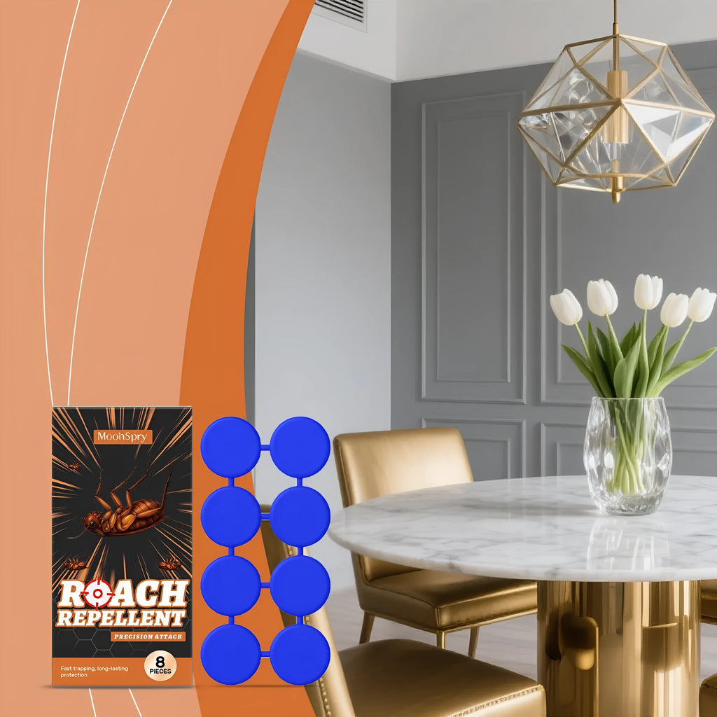 Pack of cockroach bait formula stickers and glue traps for indoor kitchen pest control