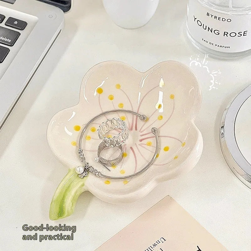 Yellow porcelain storage tray with optional night lamp in modern simplicity design for gift occasions
