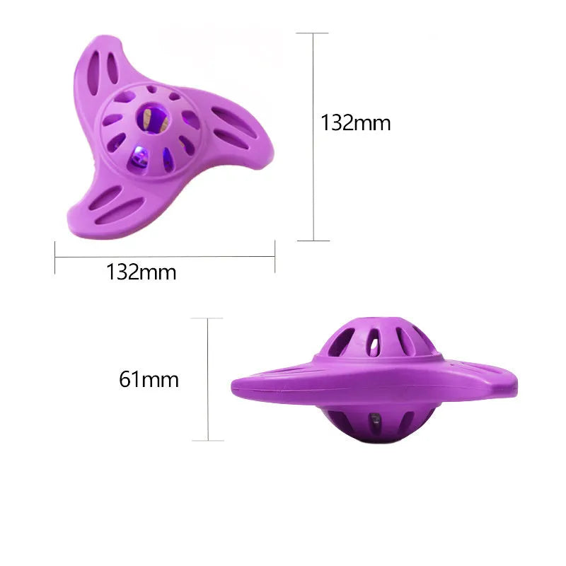 Blue boomerang-shaped bite resistant dog chew toy for large breeds on a plain background