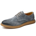 Men's black business leather lace-up shoes with low top design and rubber sole