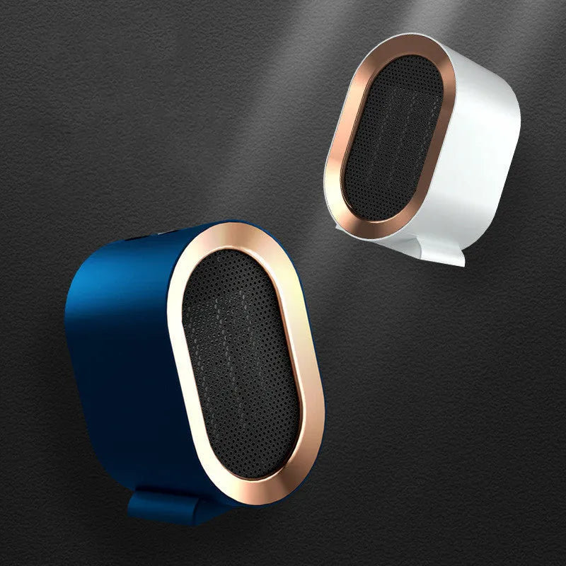 Desktop electric ceramic heater in portable fan design with mechanical controls