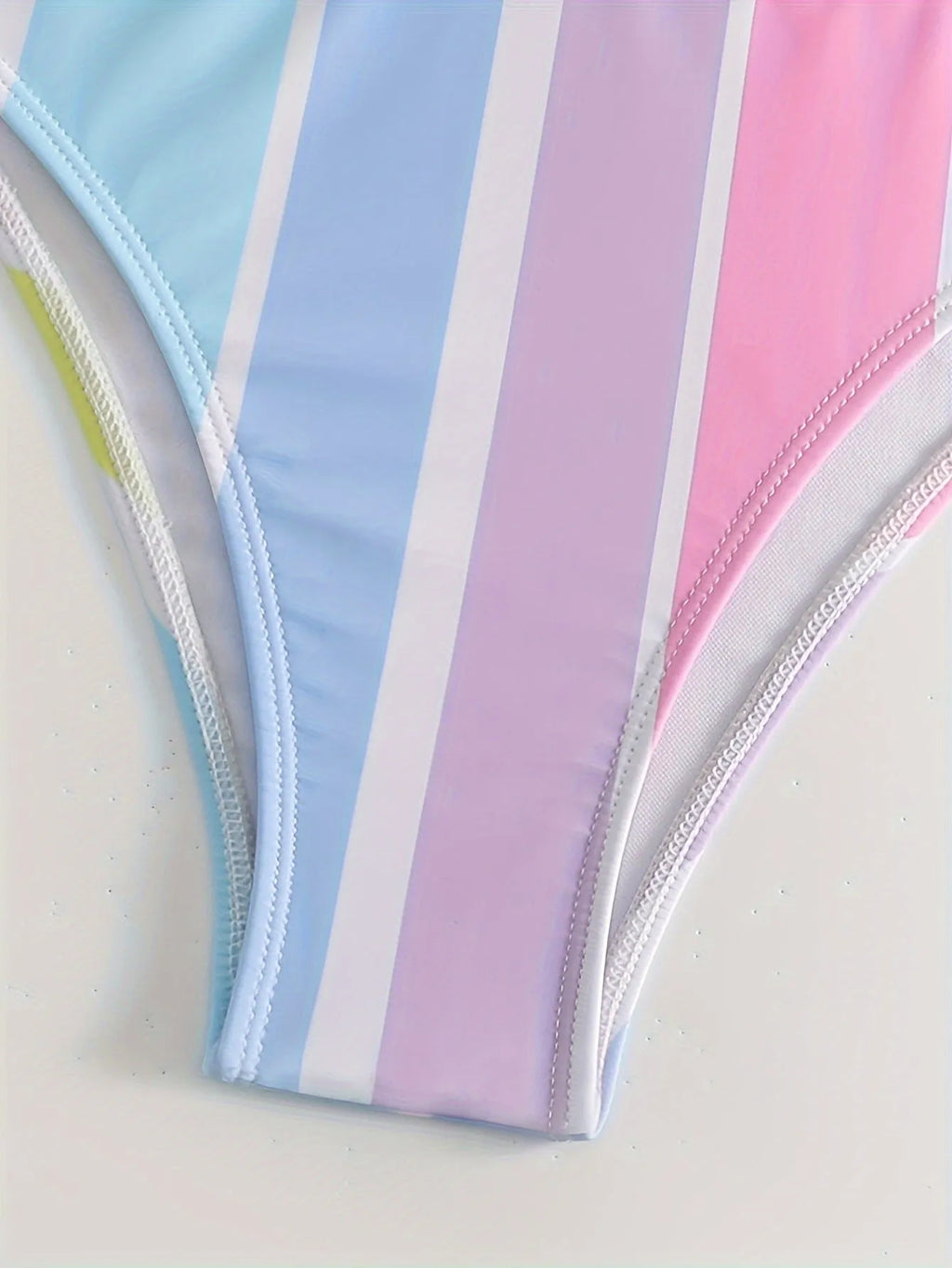 Women's striped two-piece bikini swimwear set for swimming sports activities
