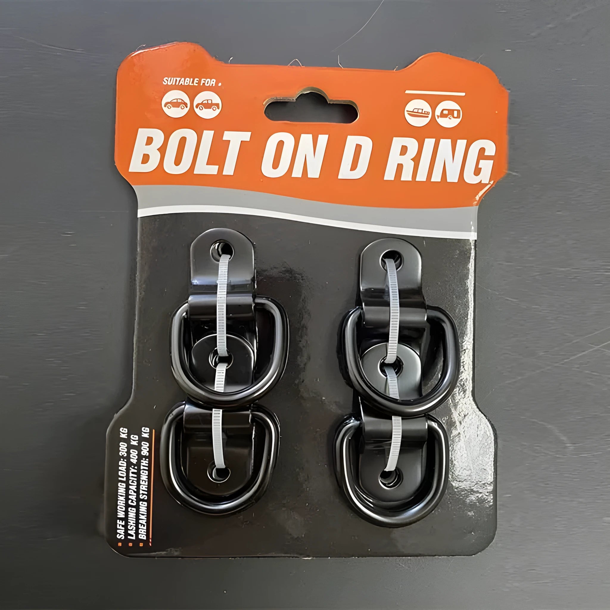 Black galvanised carbon steel pull ring floor hook for vehicle interior.