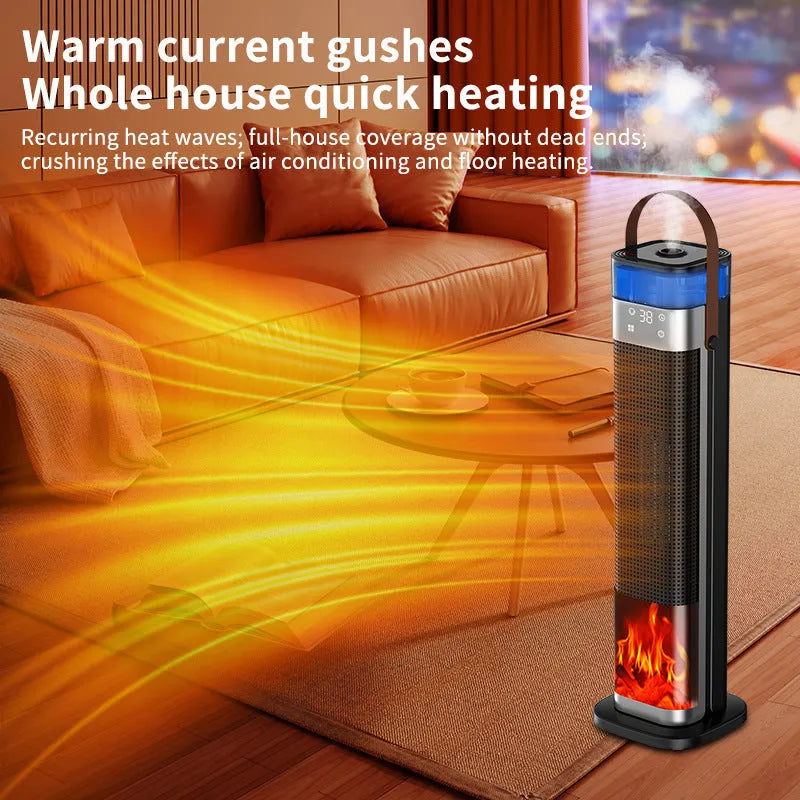 52.6cm tall vertical PTC ceramic heater with humidification remote control for 21-30㎡ rooms