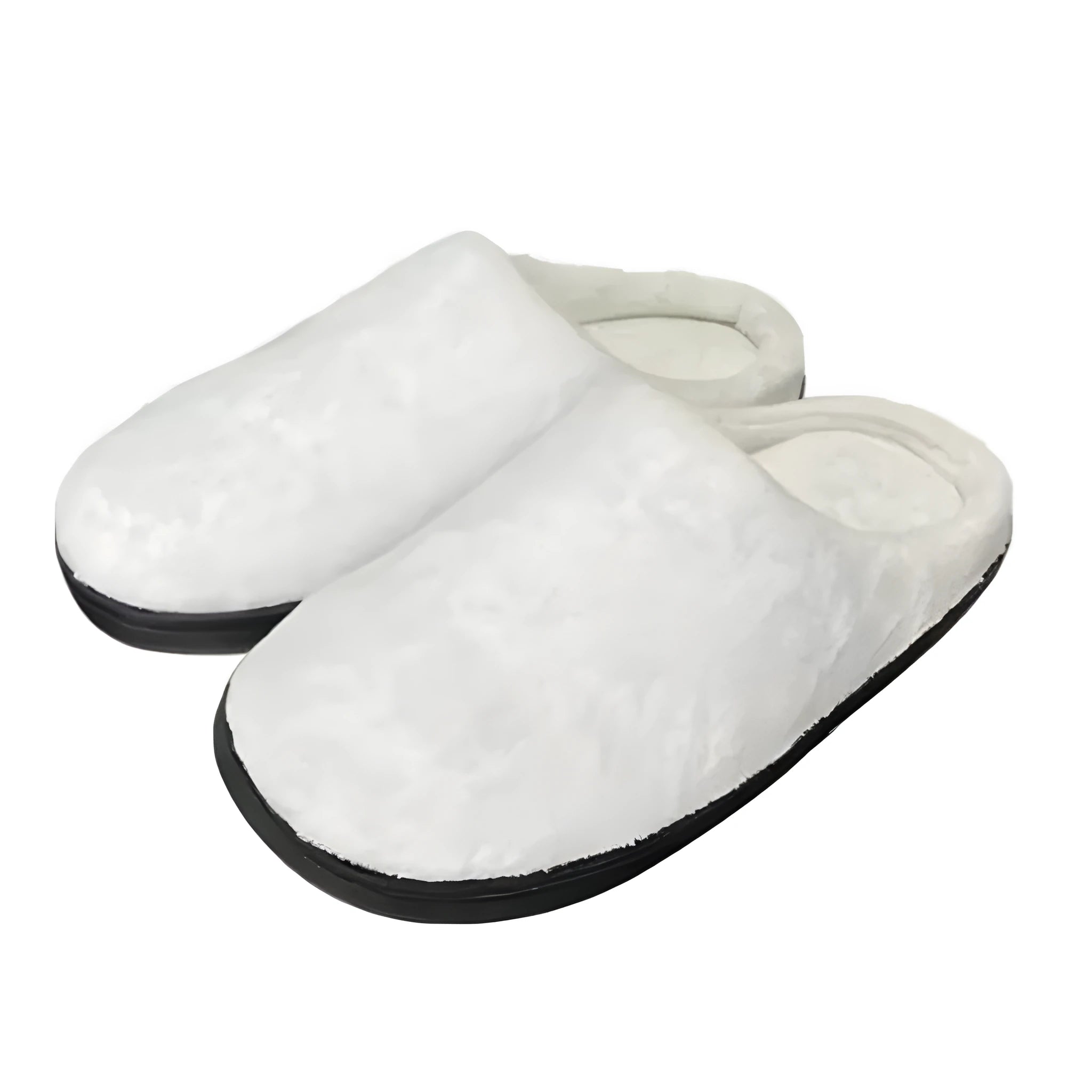 Printed cotton slippers with patterned design and flannel lining, showing TPR rubber outsole
