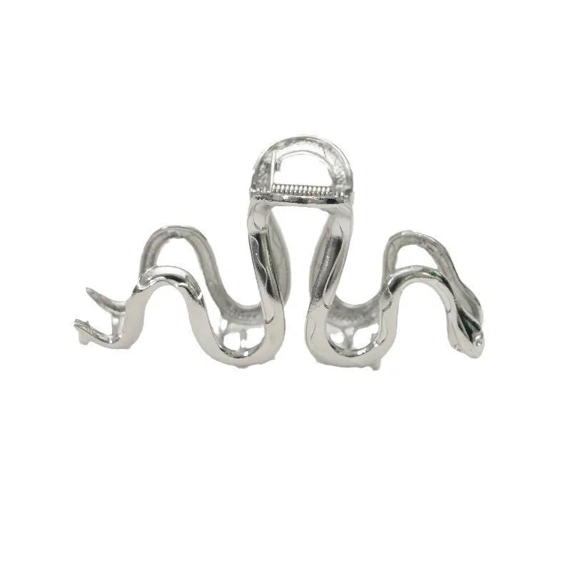 Slytherin serpentine metal hair clip barrette in silver or gun black, 10.5cm long