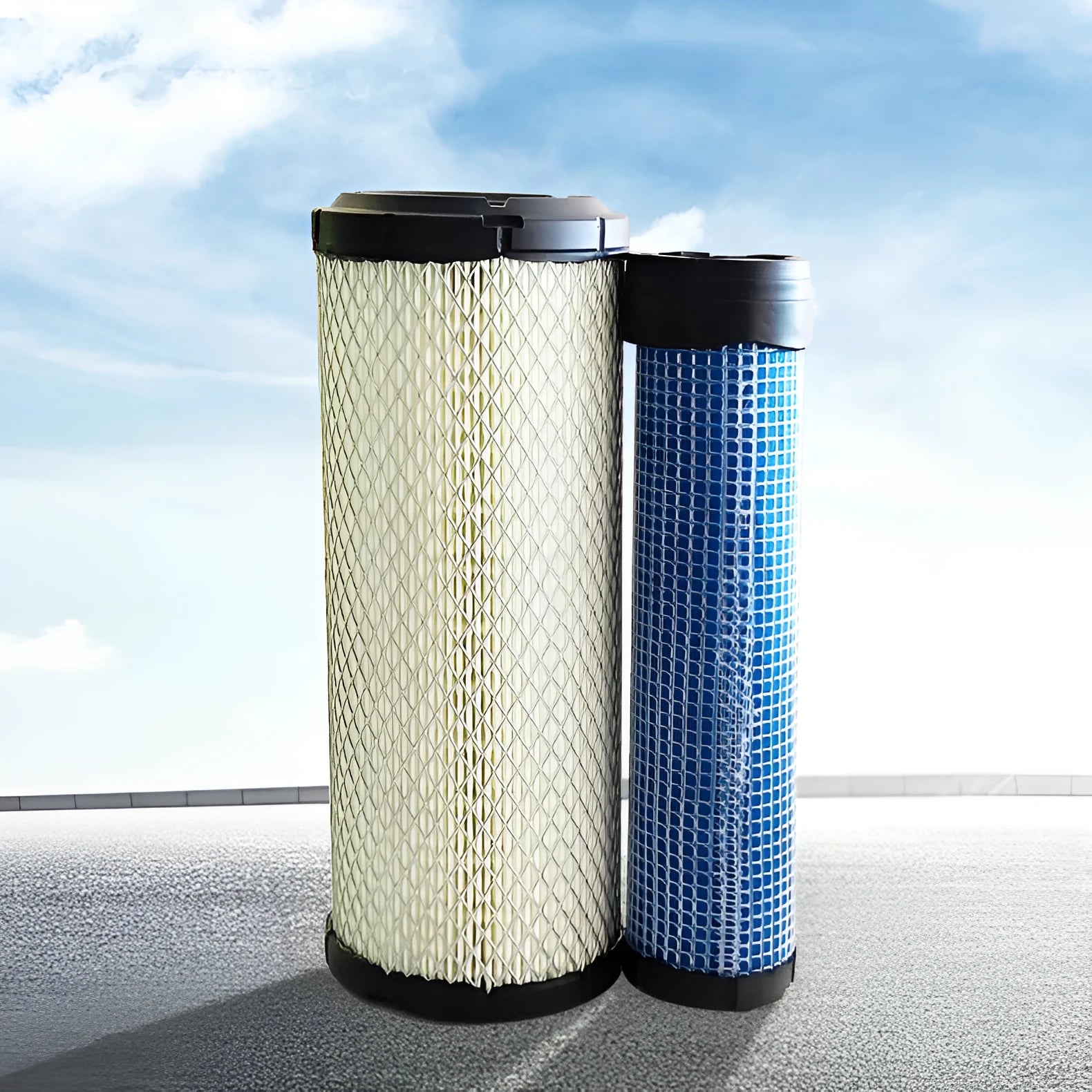 Donaldson 1027 model air filter with wood pulp filter paper and mesh construction
