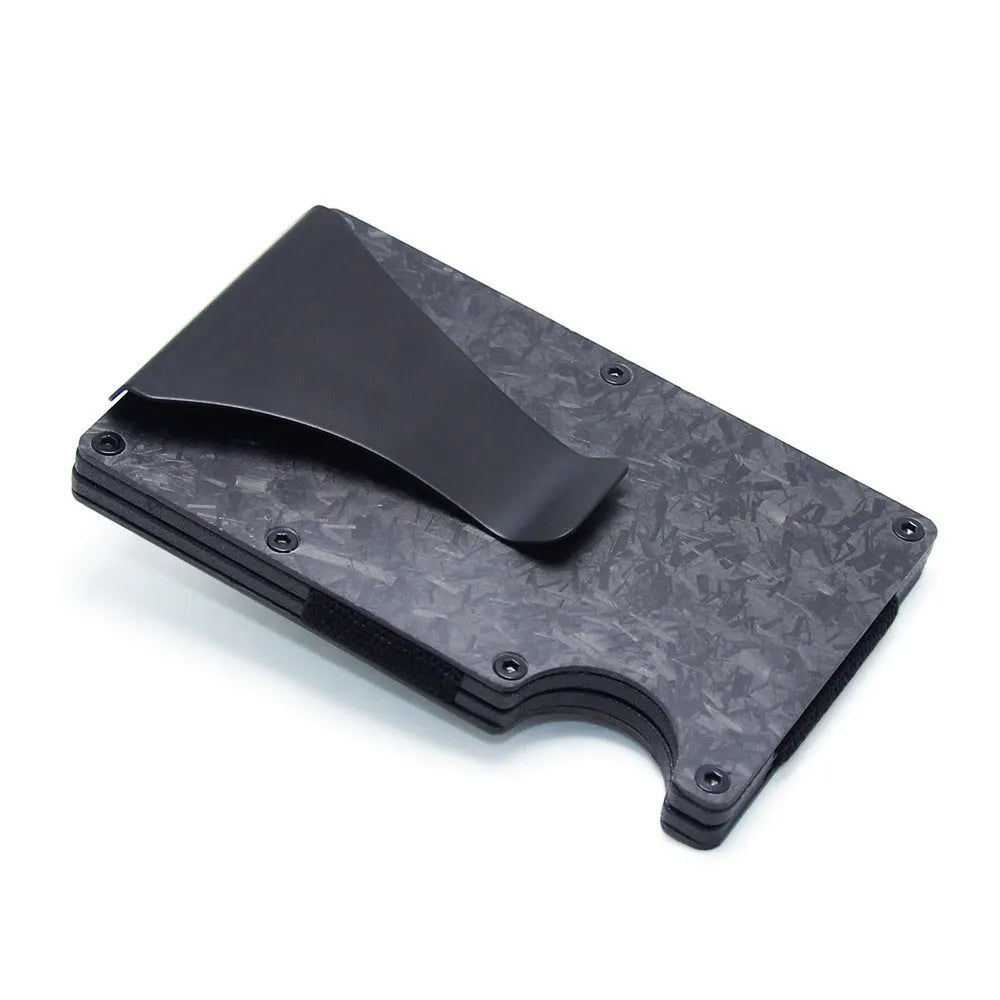 Carbon fibre wallet card holder in multiple colours with 8mm thickness holding bank cards