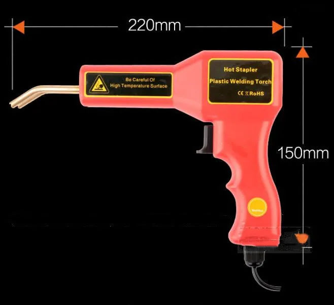 Plastic repair welding gun with LED light for car bumper and thermoplastic component repairs
