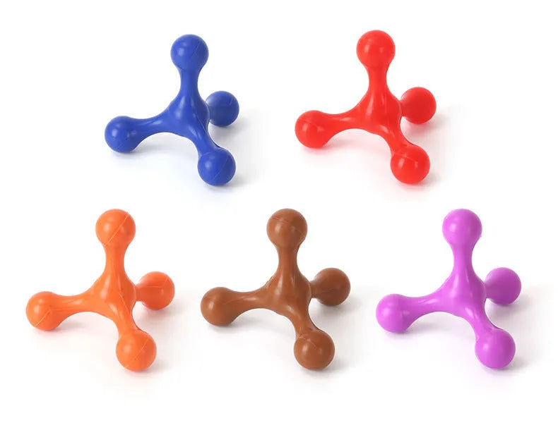 Silicone puppy chew toy in bone shape with three legs, 9.5cm length, for small medium dogs
