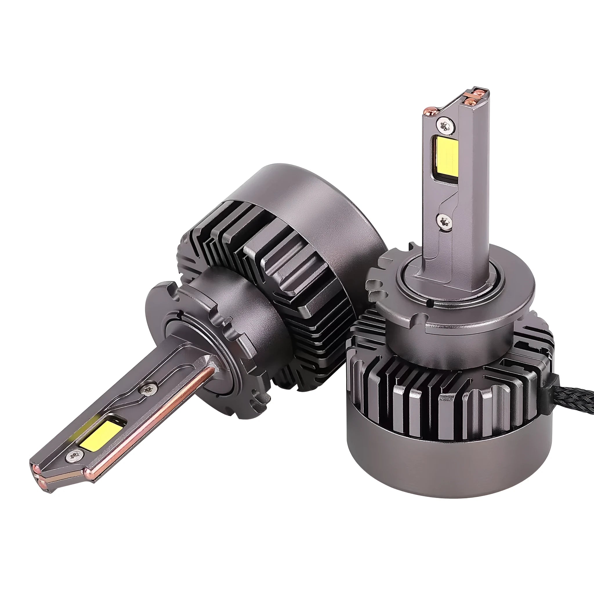 D Series LED car headlight bulb with double-sided beads and copper tubes for 12V vehicles