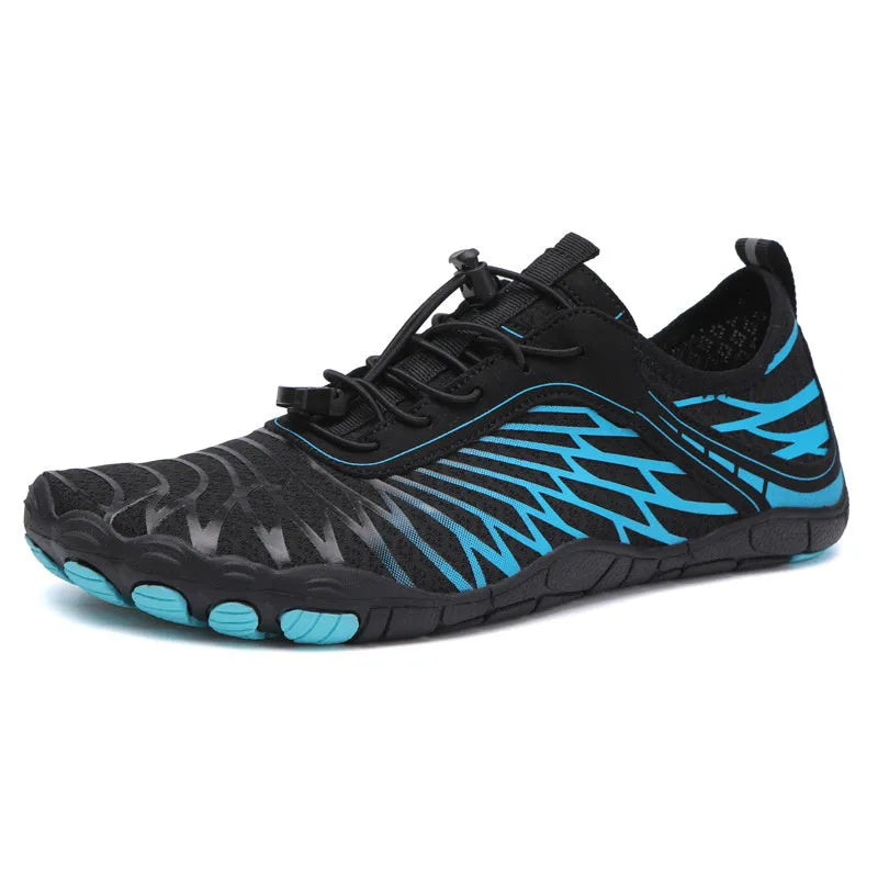 Breathable lace-up casual sports shoes in various colours with a rubber non-slip sole.