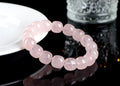 Pink crystal barrel bead bracelet with 11-12mm geometric beads and original design