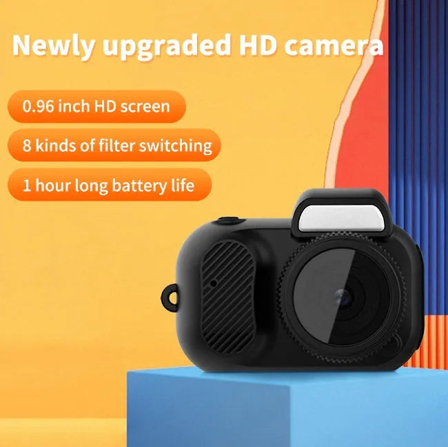 Black Y3000 HD outdoor sports camera with small display screen, shown with a memory card.