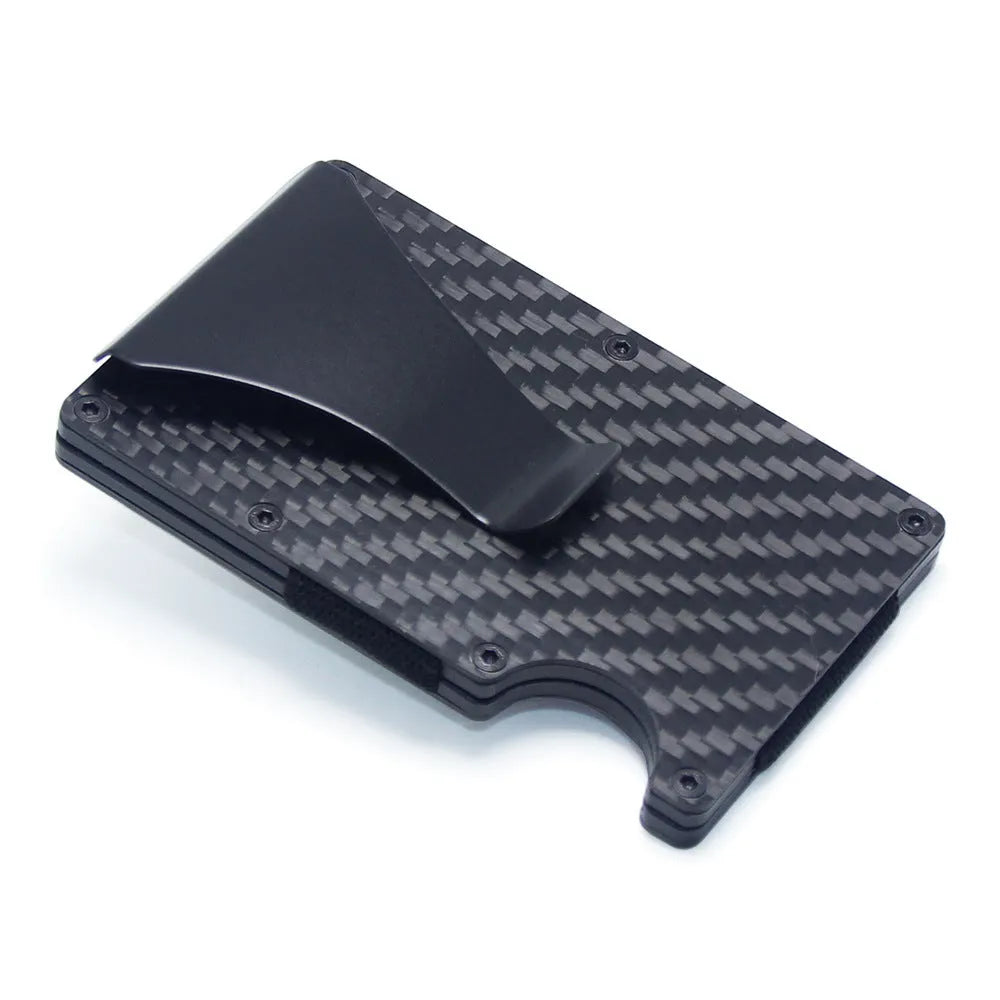 Carbon fibre wallet card holder in multiple colours with 8mm thickness holding bank cards