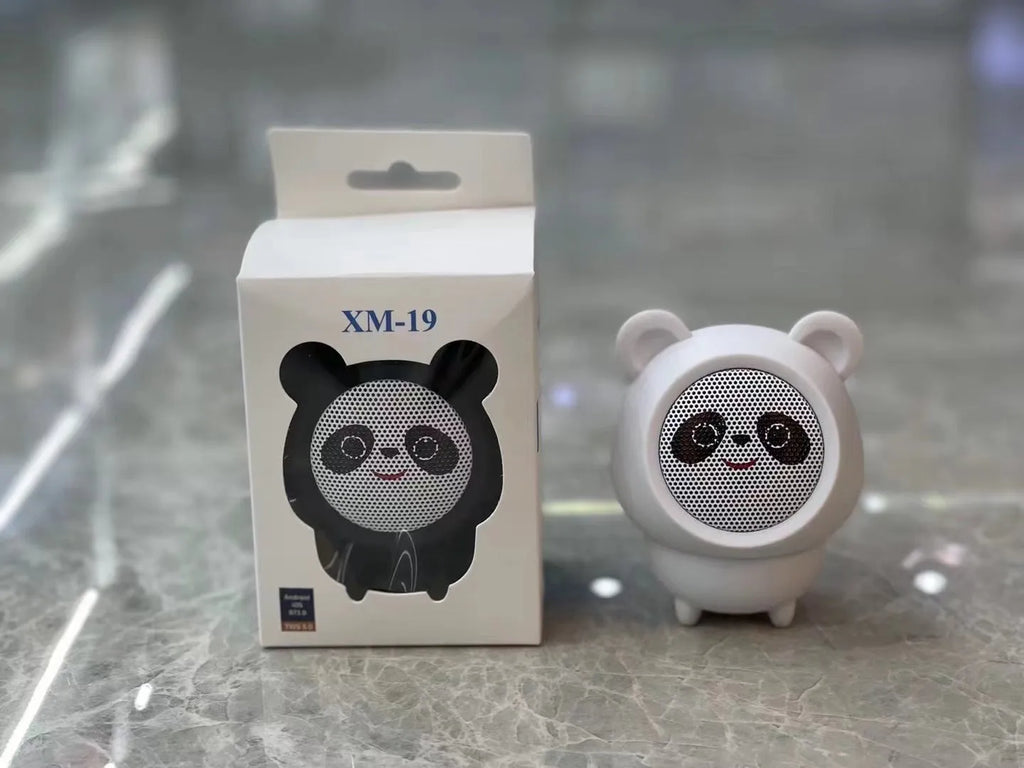 Cartoon panda desktop wireless Bluetooth speaker in white plastic with USB power