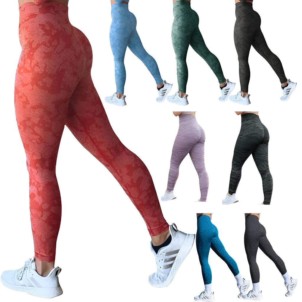 Women's push-up butt leggings in solid colour patterns for gym workouts and yoga