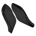 Pair of black ABS plastic side windshields for a Harley-Davidson Touring Glide motorcycle.