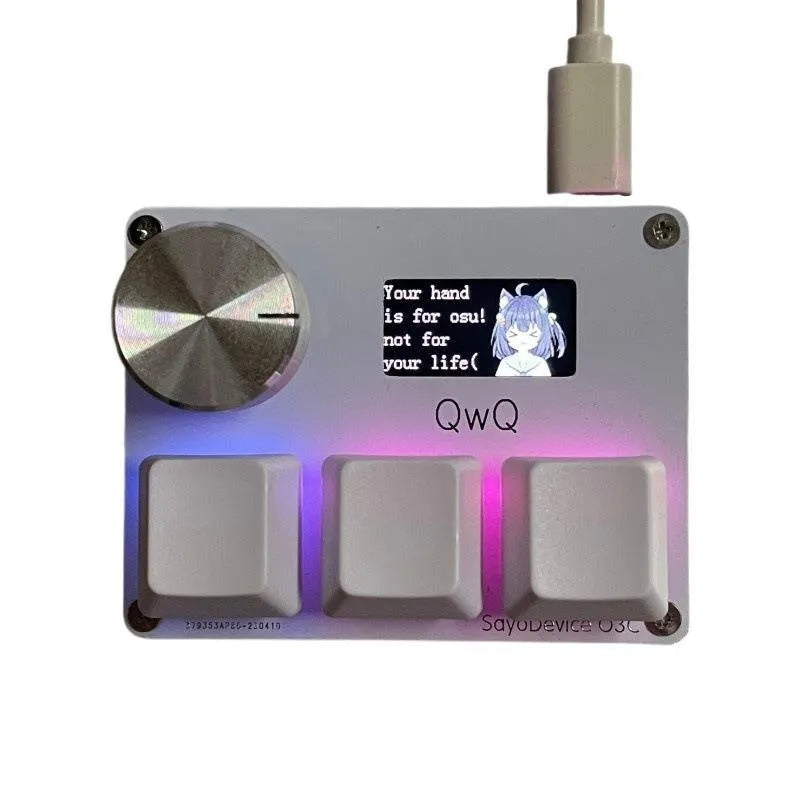 Customisable magnetic axis numeric game keyboard with colour screen and control knob